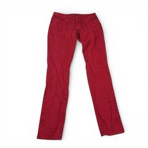 DC Shoes Womens Skinny Jeans Red Y2K Low Rise Stretchy Slim Fit Night Out 27